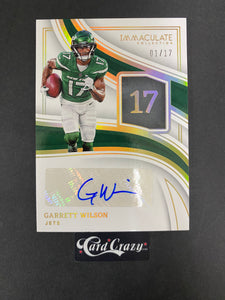 Garrett Wilson - Autograph 01/17 - Immaculate FB 2023