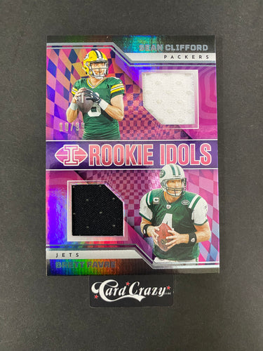 Sean Clifford / Brett Favre (Packers / Jets) - Dual Jersey Relics 19/99 - Illusions FB 2023